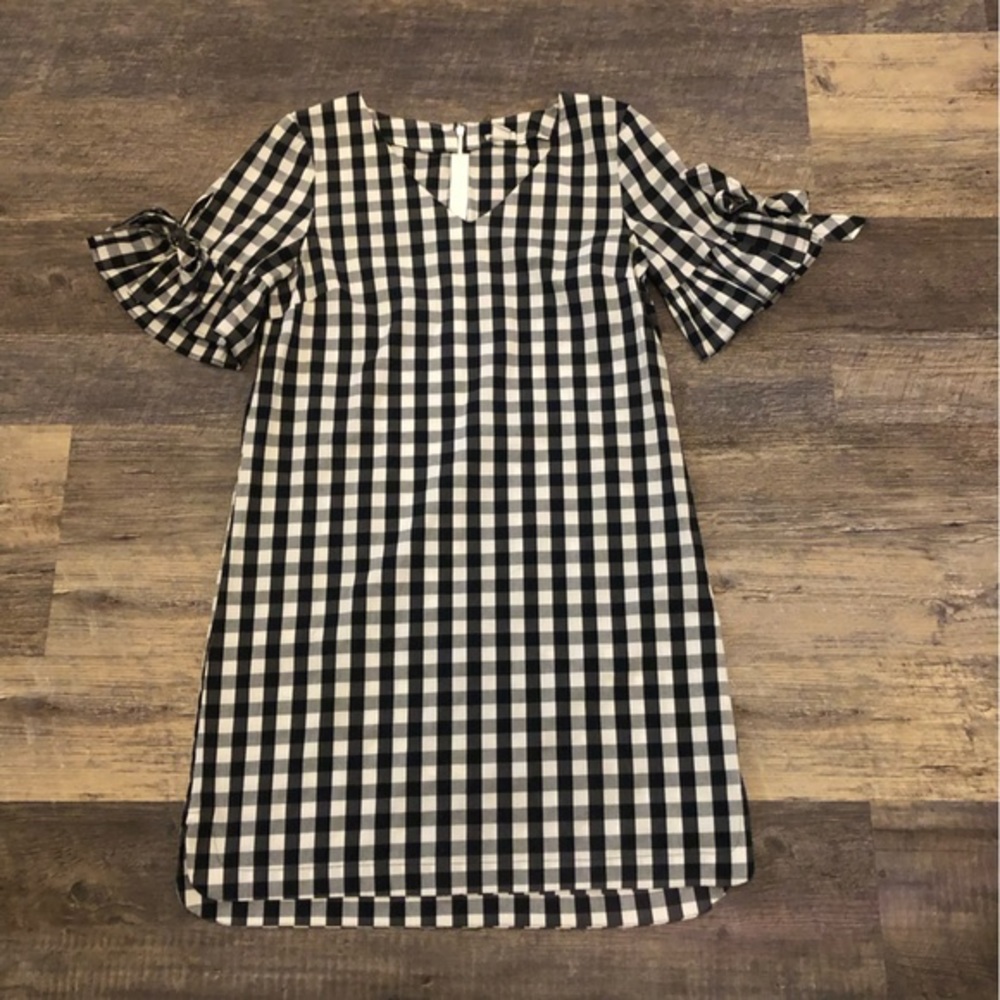 Black & white J Crew checkered shirt dress size S EUC beautiful for Easter